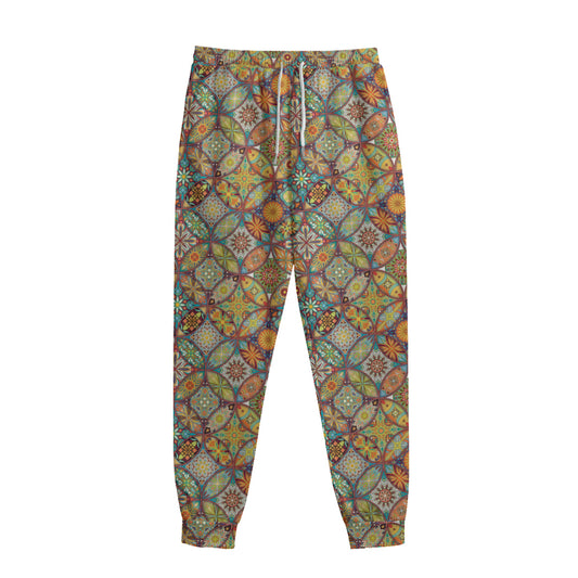 Ethnic Mandala Patchwork Pattern Print Sweatpants