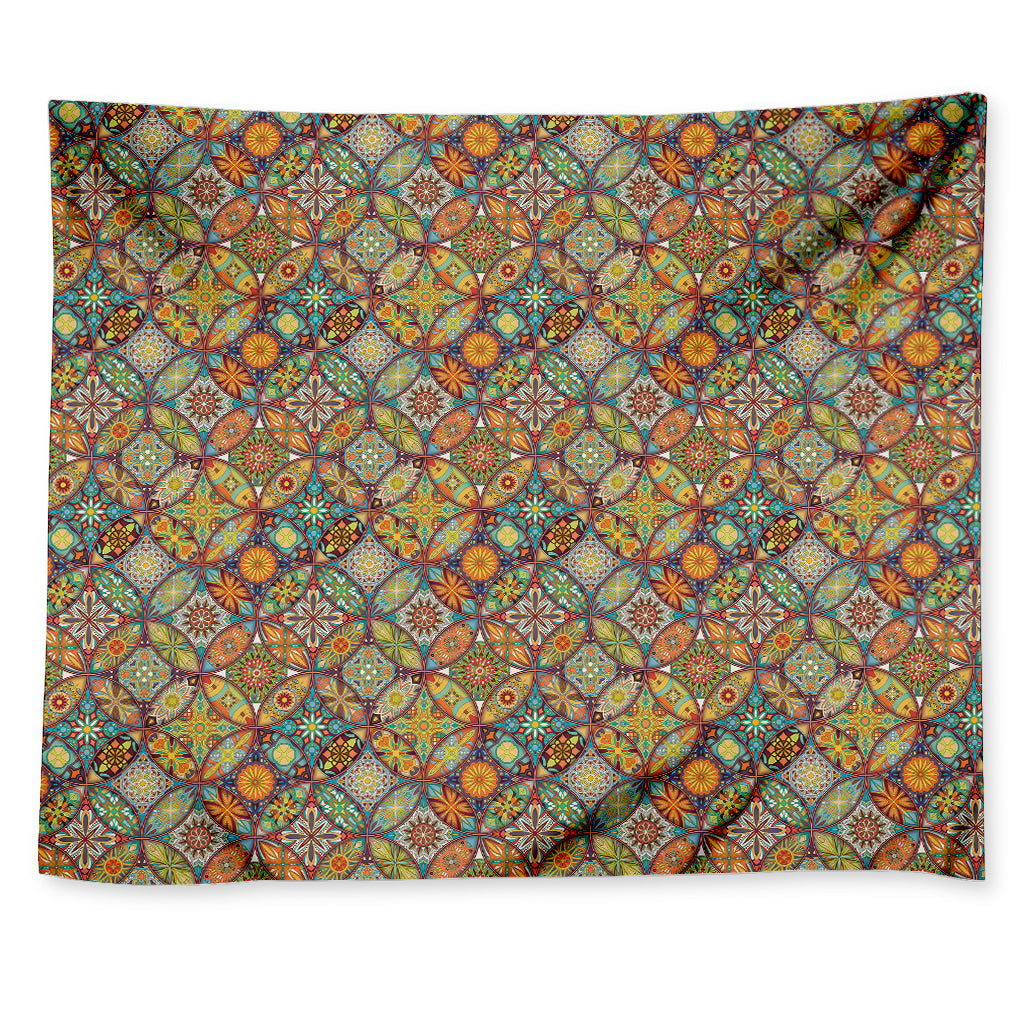 Ethnic Mandala Patchwork Pattern Print Tapestry