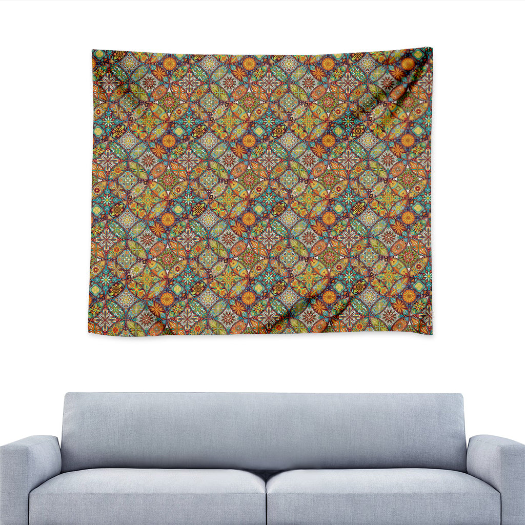 Ethnic Mandala Patchwork Pattern Print Tapestry