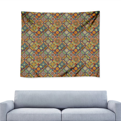 Ethnic Mandala Patchwork Pattern Print Tapestry