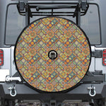 Ethnic Mandala Patchwork Pattern Print Tire Cover With Camera Hole