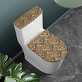 Ethnic Mandala Patchwork Pattern Print Toilet Lid And Tank Cover Set