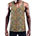Ethnic Mandala Patchwork Pattern Print Men's Workout Tank Top