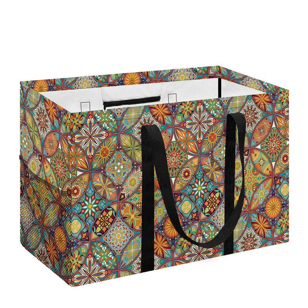 Ethnic Mandala Patchwork Pattern Print Utility Tote Bag