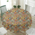 Ethnic Mandala Patchwork Pattern Print Waterproof Round Tablecloth