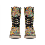 Ethnic Mandala Patchwork Pattern Print Winter Boots