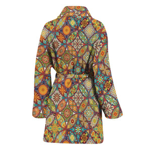 Ethnic Mandala Patchwork Pattern Print Women's Bathrobe