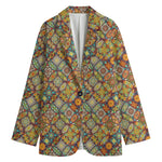 Ethnic Mandala Patchwork Pattern Print Women's Blazer