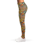 Ethnic Mandala Patchwork Pattern Print Women's Leggings