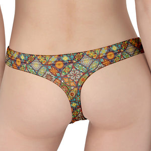 Ethnic Mandala Patchwork Pattern Print Women's Thong