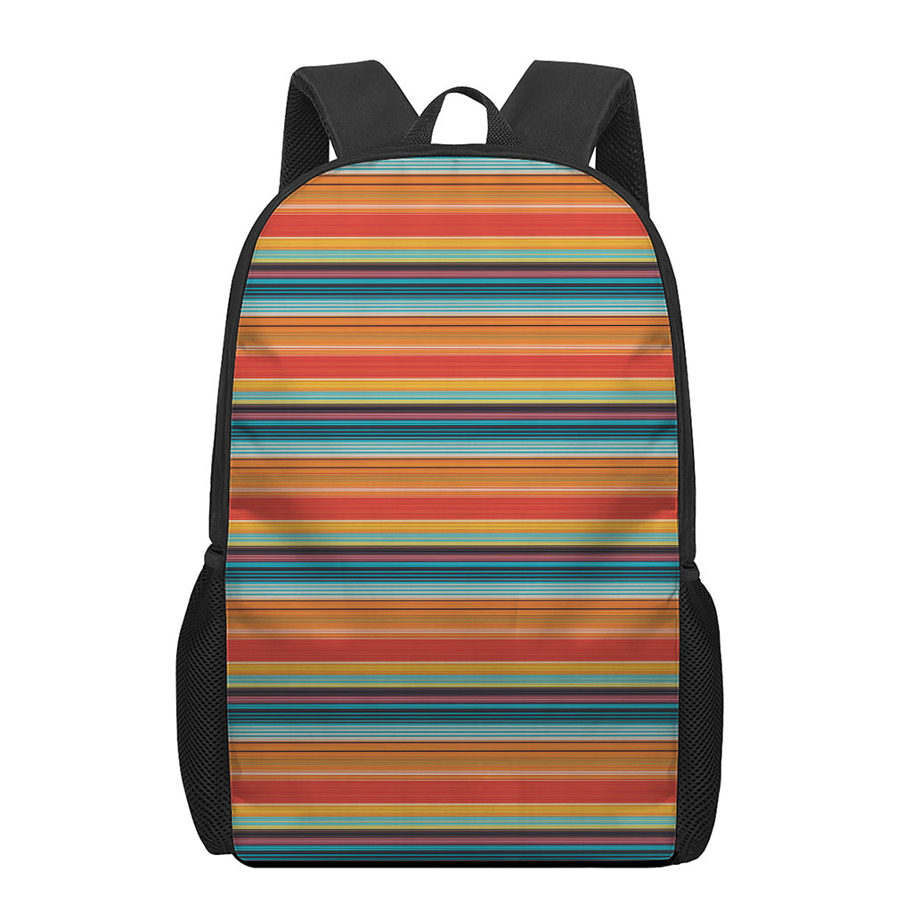 Ethnic Mexican Blanket Pattern Print 17 Inch Backpack