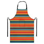 Ethnic Mexican Blanket Pattern Print Bib Apron With Pocket