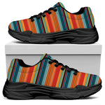 Ethnic Mexican Blanket Pattern Print Black Chunky Shoes