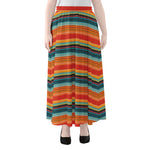 Ethnic Mexican Blanket Pattern Print Chiffon Maxi Skirt