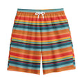 Ethnic Mexican Blanket Pattern Print Cotton Shorts