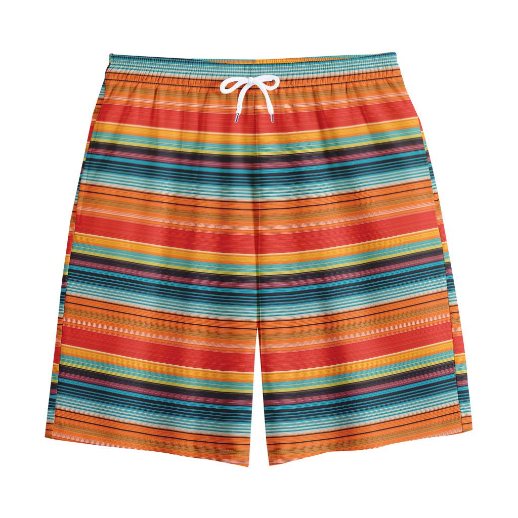 Ethnic Mexican Blanket Pattern Print Cotton Shorts