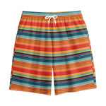 Ethnic Mexican Blanket Pattern Print Cotton Shorts