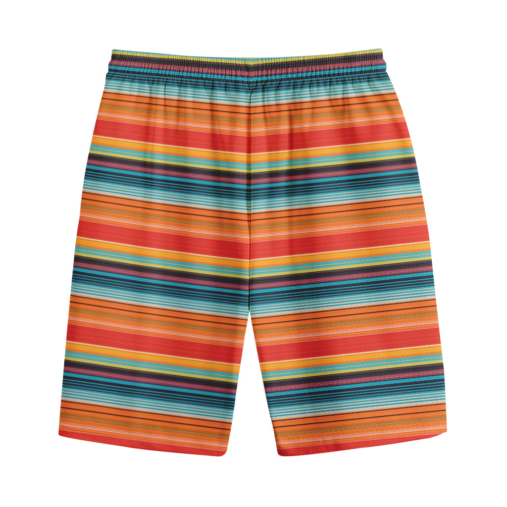 Ethnic Mexican Blanket Pattern Print Cotton Shorts