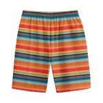 Ethnic Mexican Blanket Pattern Print Cotton Shorts