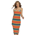 Ethnic Mexican Blanket Pattern Print Cross Back Cami Dress