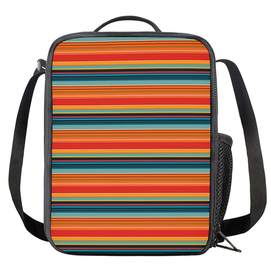 Ethnic Mexican Blanket Pattern Print Crossbody Lunch Bag