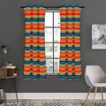 Ethnic Mexican Blanket Pattern Print Grommet Curtain Panels