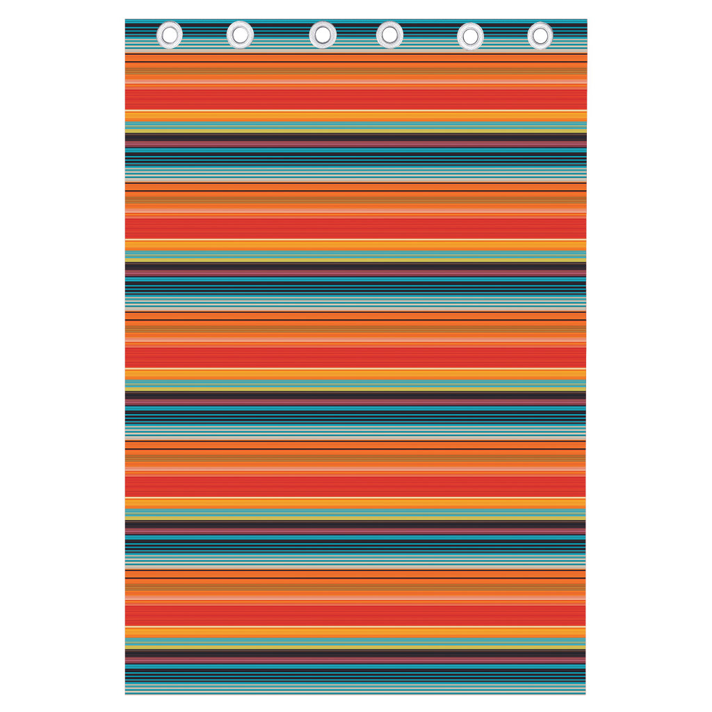 Ethnic Mexican Blanket Pattern Print Curtain
