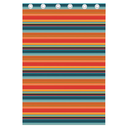 Ethnic Mexican Blanket Pattern Print Curtain