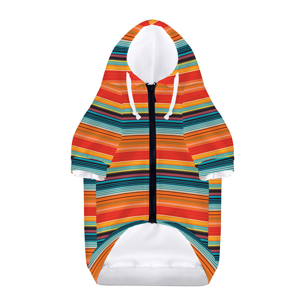 Ethnic Mexican Blanket Pattern Print Dog Zip Up Hoodie