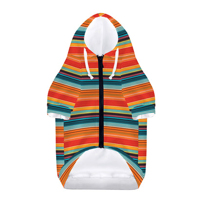 Ethnic Mexican Blanket Pattern Print Dog Zip Up Hoodie