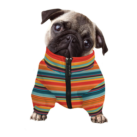 Ethnic Mexican Blanket Pattern Print Dog Zip Up Jacket