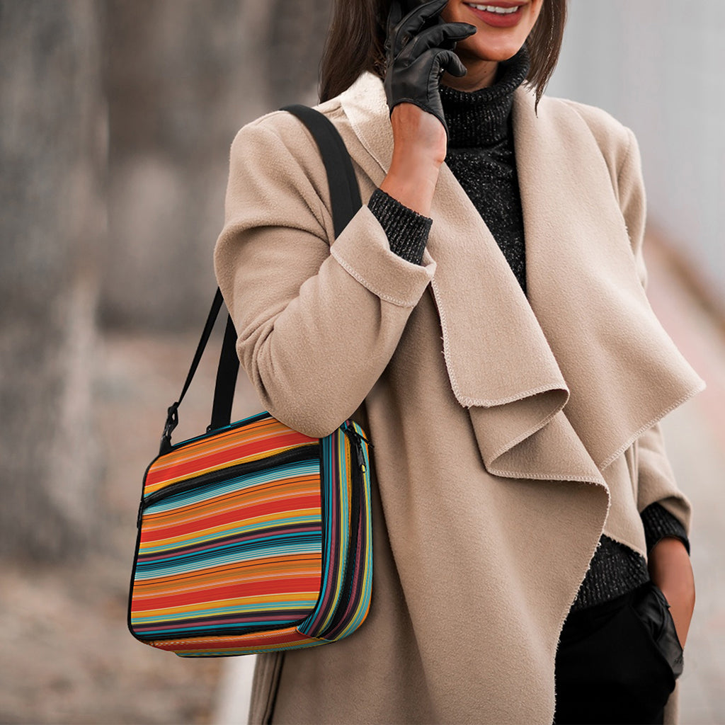 Ethnic Mexican Blanket Pattern Print Double Strap Bible Bag