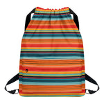 Ethnic Mexican Blanket Pattern Print Drawstring Backpack