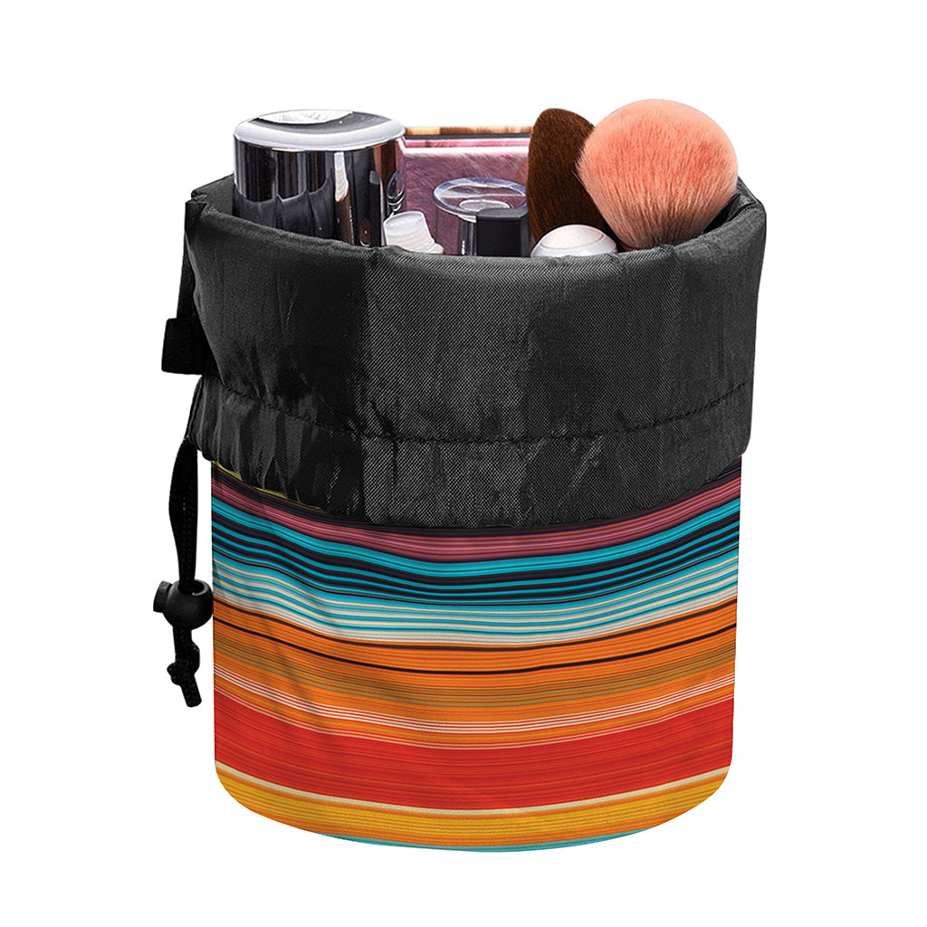 Ethnic Mexican Blanket Pattern Print Drawstring Makeup Bag