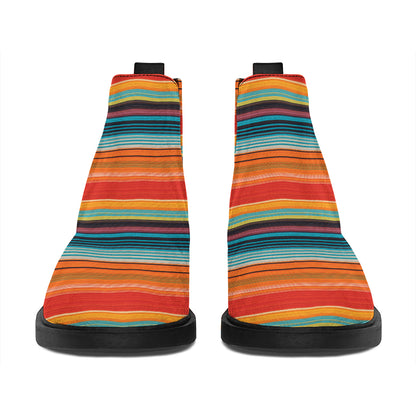 Ethnic Mexican Blanket Pattern Print Flat Ankle Boots