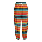 Ethnic Mexican Blanket Pattern Print Fleece Lined Knit Pants