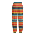 Ethnic Mexican Blanket Pattern Print Fleece Lined Knit Pants