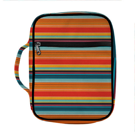 Ethnic Mexican Blanket Pattern Print Front Pocket Bible Bag