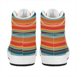 Ethnic Mexican Blanket Pattern Print High Top Leather Sneakers