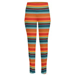 Ethnic Mexican Blanket Pattern Print High-Waisted Pocket Leggings
