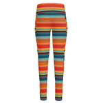 Ethnic Mexican Blanket Pattern Print High-Waisted Pocket Leggings