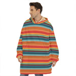 Ethnic Mexican Blanket Pattern Print Hoodie Blanket