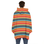 Ethnic Mexican Blanket Pattern Print Hoodie Blanket