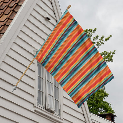 Ethnic Mexican Blanket Pattern Print House Flag
