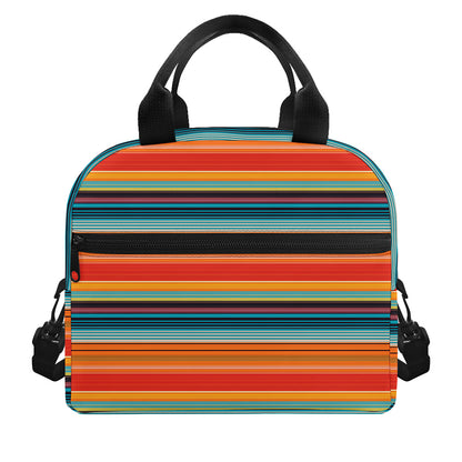 Ethnic Mexican Blanket Pattern Print Insulated Lunch Bag