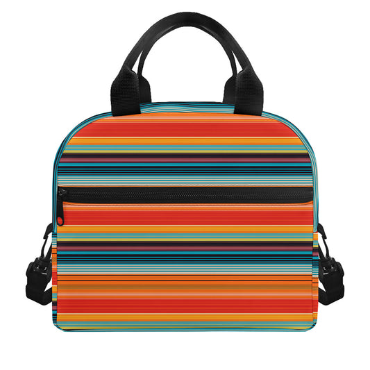 Ethnic Mexican Blanket Pattern Print Insulated Lunch Bag