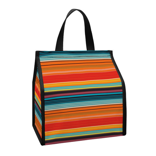 Ethnic Mexican Blanket Pattern Print Insulated Lunch Tote