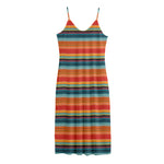 Ethnic Mexican Blanket Pattern Print Jersey Midi Cami Dress