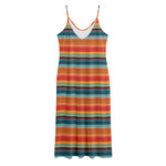 Ethnic Mexican Blanket Pattern Print Jersey Midi Cami Dress