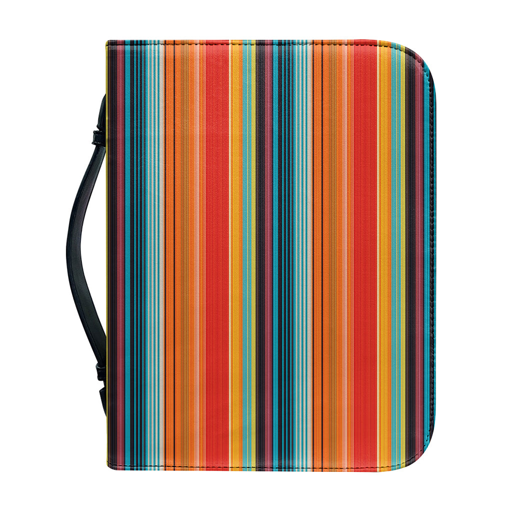 Ethnic Mexican Blanket Pattern Print Leather Bible Cover